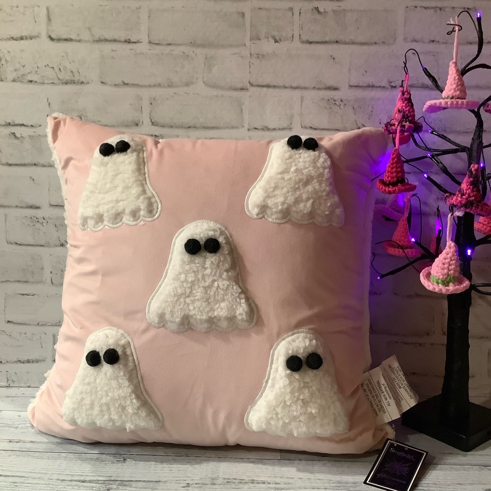 Sheffield Home 20” x 20” Pink Ghost Pillow
